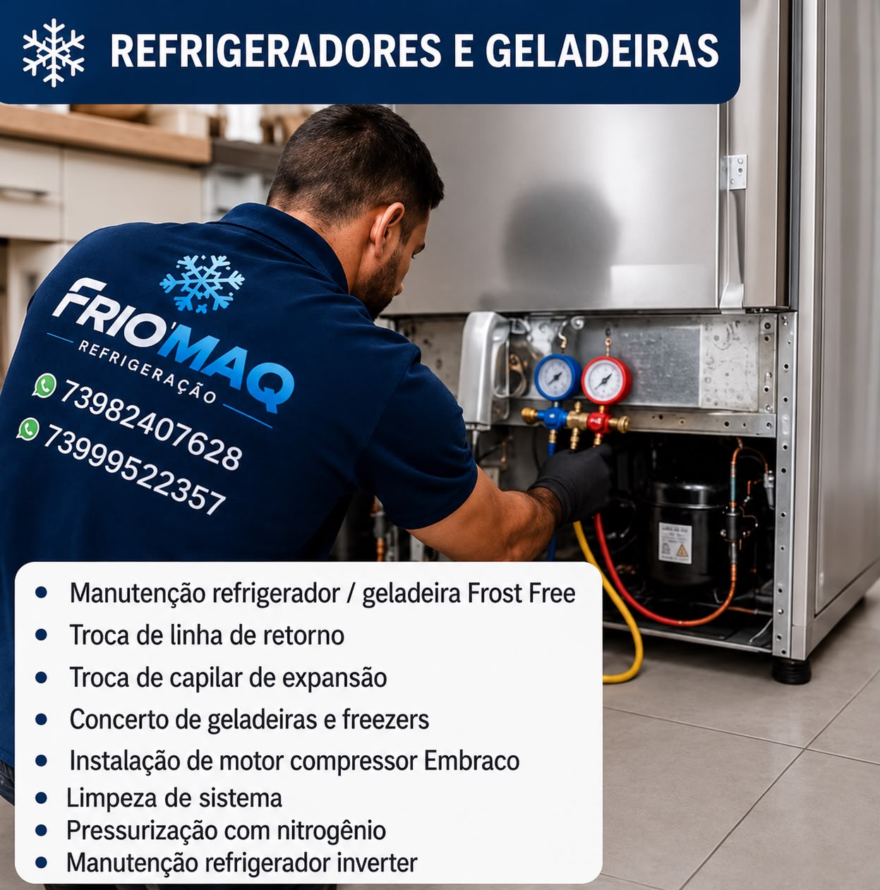 Manutenção de refrigeradores e geladeiras Frost Free